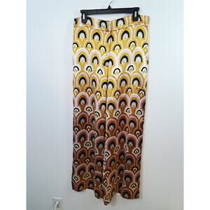 House Of Harlow 1960 Women's Yellow 70's Print Slinky Pants Large EUC